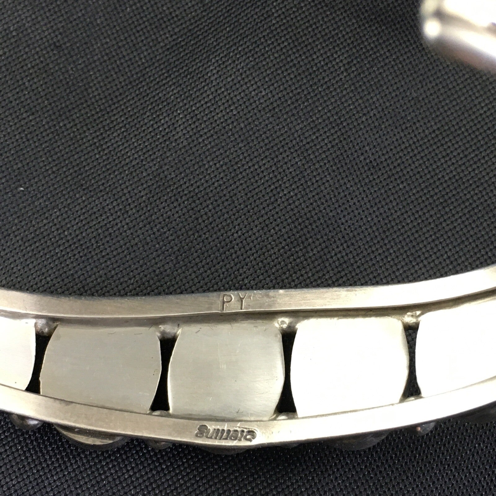 Native Mens Navajo Sterling Silver Kingman Turquoise Bracelet 7 Stone 10244