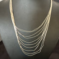 Graduated Bib Heishi Liquid All 10S Necklace 20" | Sterling Silver | Authentic Native American Handmade | 17244