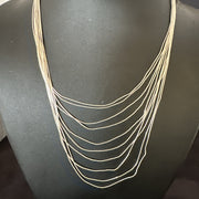 Graduated Bib Heishi Liquid All 10S Necklace 20" | Sterling Silver | Authentic Native American Handmade | 17244