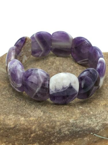Native American Purple Charoite Stretch Bracelet 7.25" Adjustable 3019