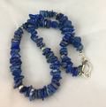 Men's Blue Lapis Lazuli Navajo Pearls Necklace | Sterling Silver | Authentic Native American Handmade | 08066