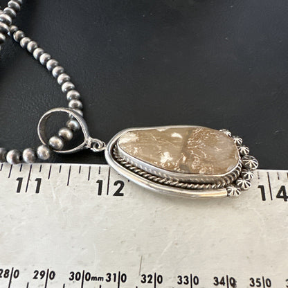 Wild Horse Turquoise Pendant Navajo Sterling Silver Necklace 17046
