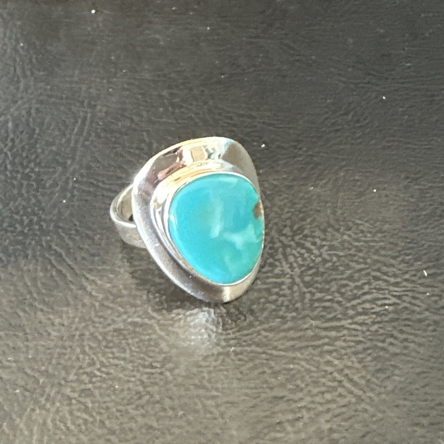 Southwestern Sterling Silver Blue Kingman Turquoise Ring Size 8 18516