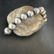 18mm Round Beads 7.5"Beads Bracelet | Sterling Silver | Authentic Native American Handmade | 91807