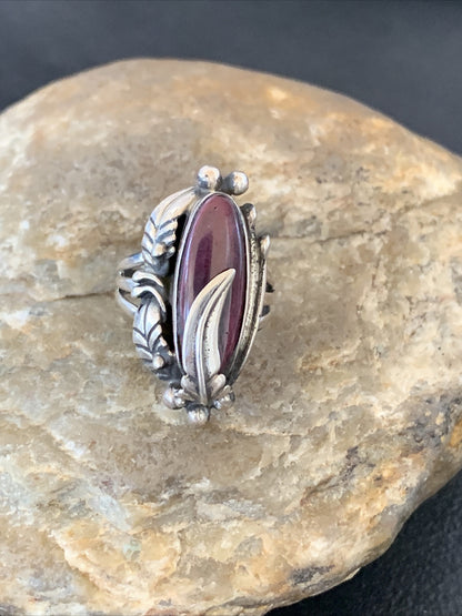 Womens Purple Spiny Oyster Navajo Sterling Silver Ring Size 5.5 03478