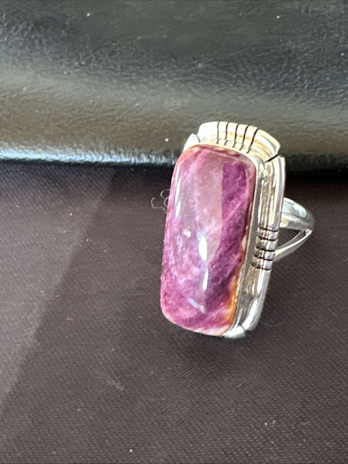 Womens Purple Spiny Oyster Navajo Sterling Silver Ring Size 6.5 18581