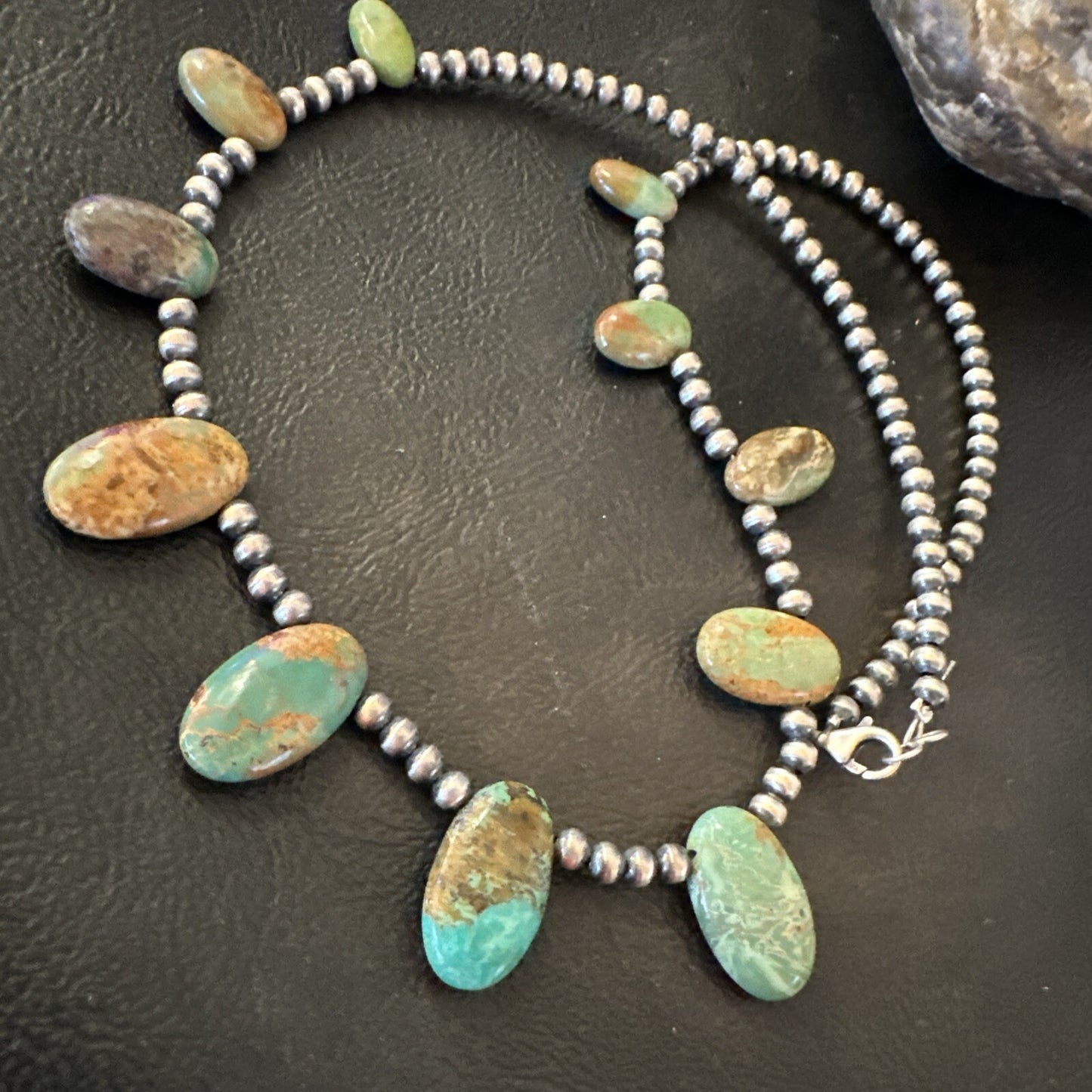Sterling Silver Beads Royston Turquoise 20" Necklace 18855
