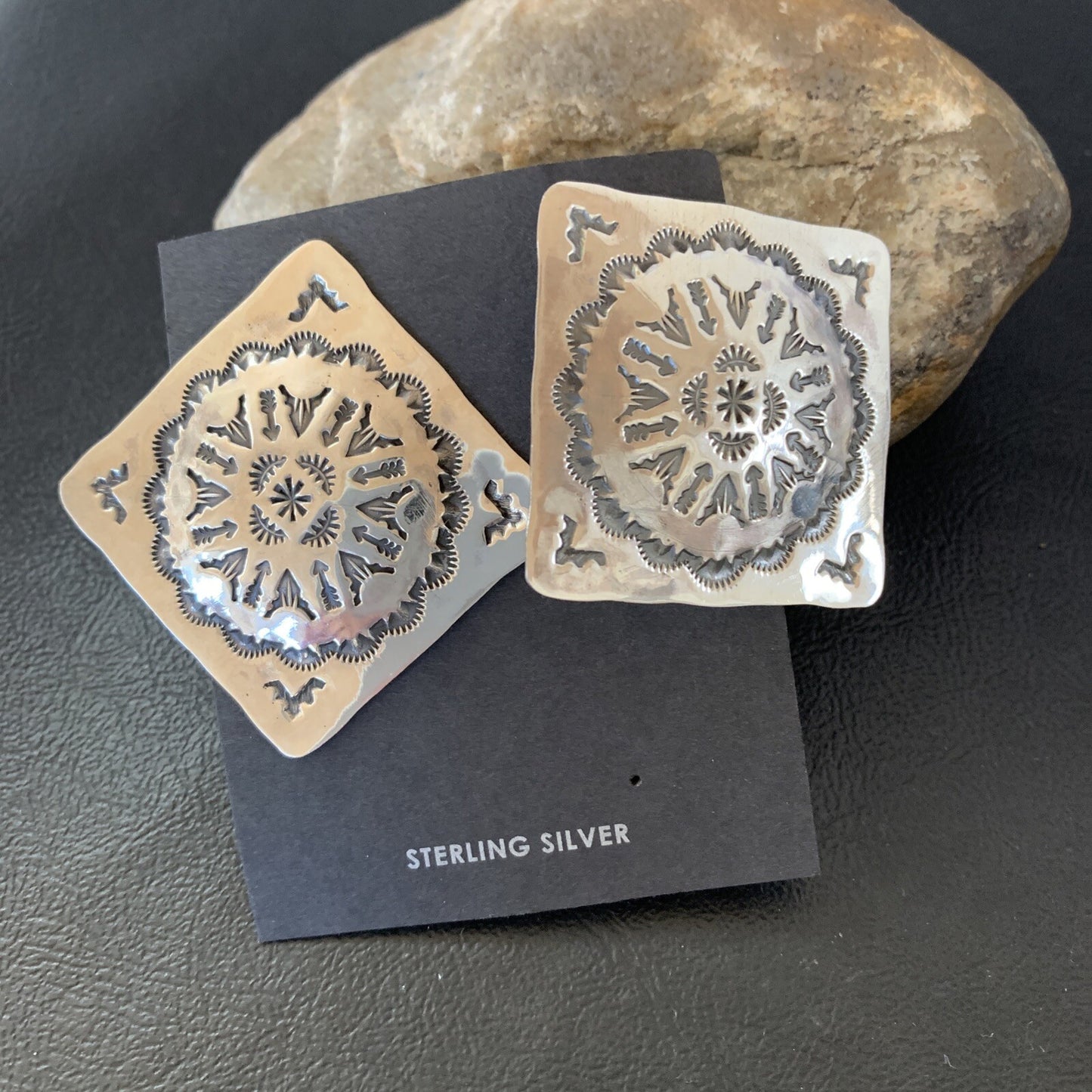 Womens Navajo Sterling Silver Earrings 01667