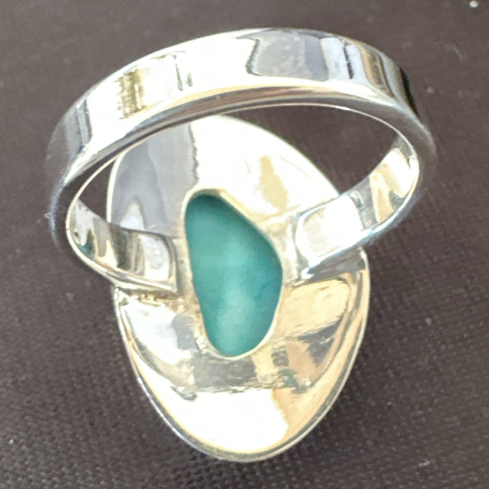 Southwestern Sterling Silver Blue Kingman Turquoise Ring Size 8 18522