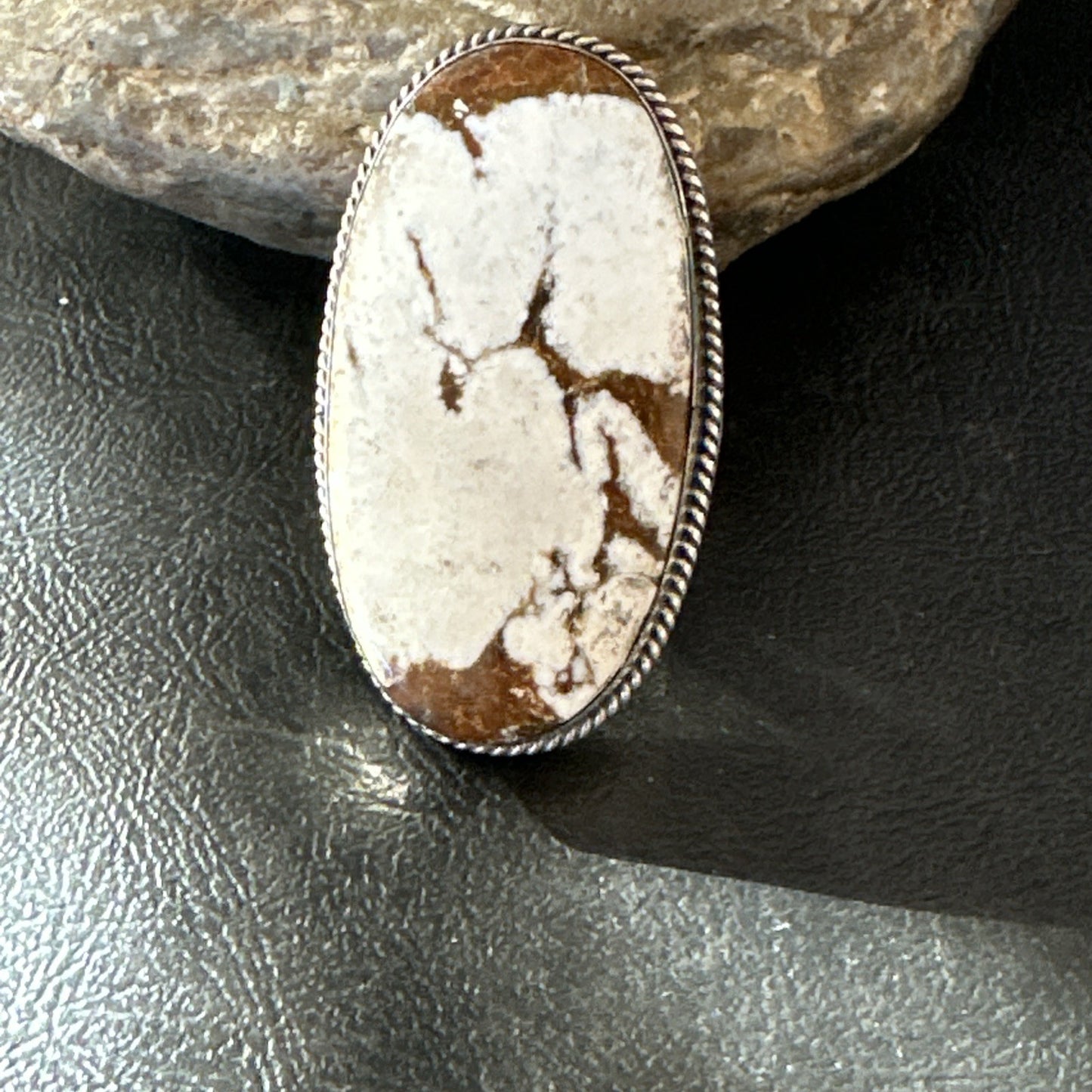 Native American Wild Horse Turquoise Navajo Sterling Silver Ring Size 9.5 19775