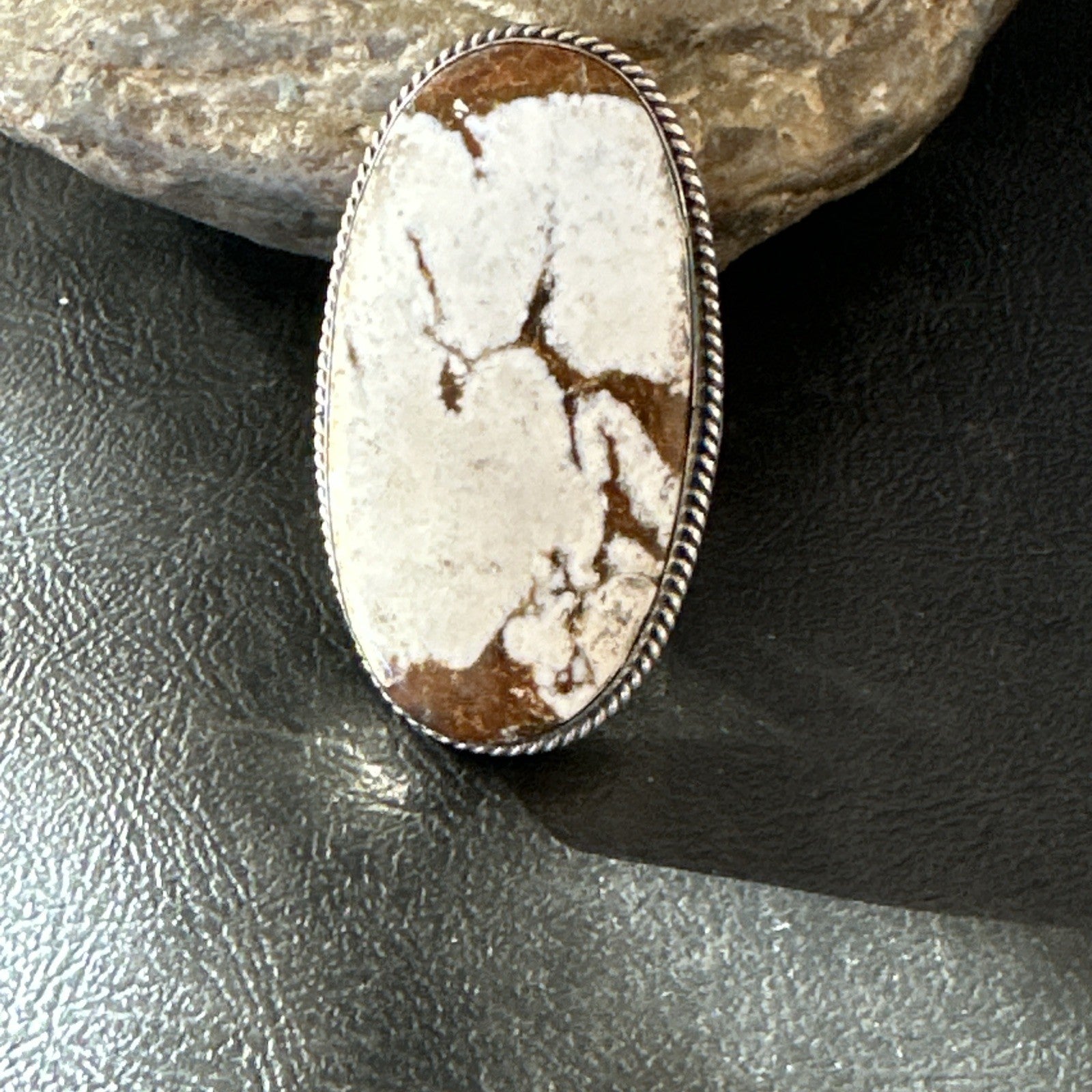 Native American Wild Horse Turquoise Navajo Sterling Silver Ring Size 9.5 19775