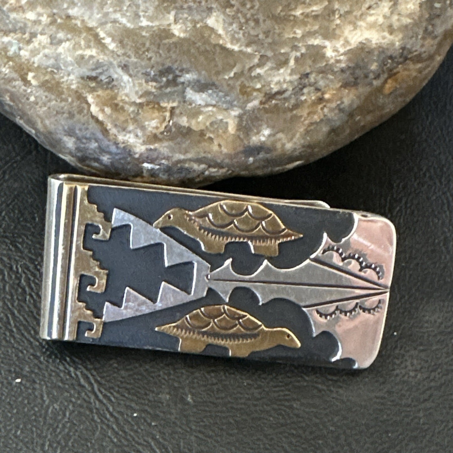 Money Clip Turtles Credit Card Holder Navajo Sterling Silver T&R Singer 17825