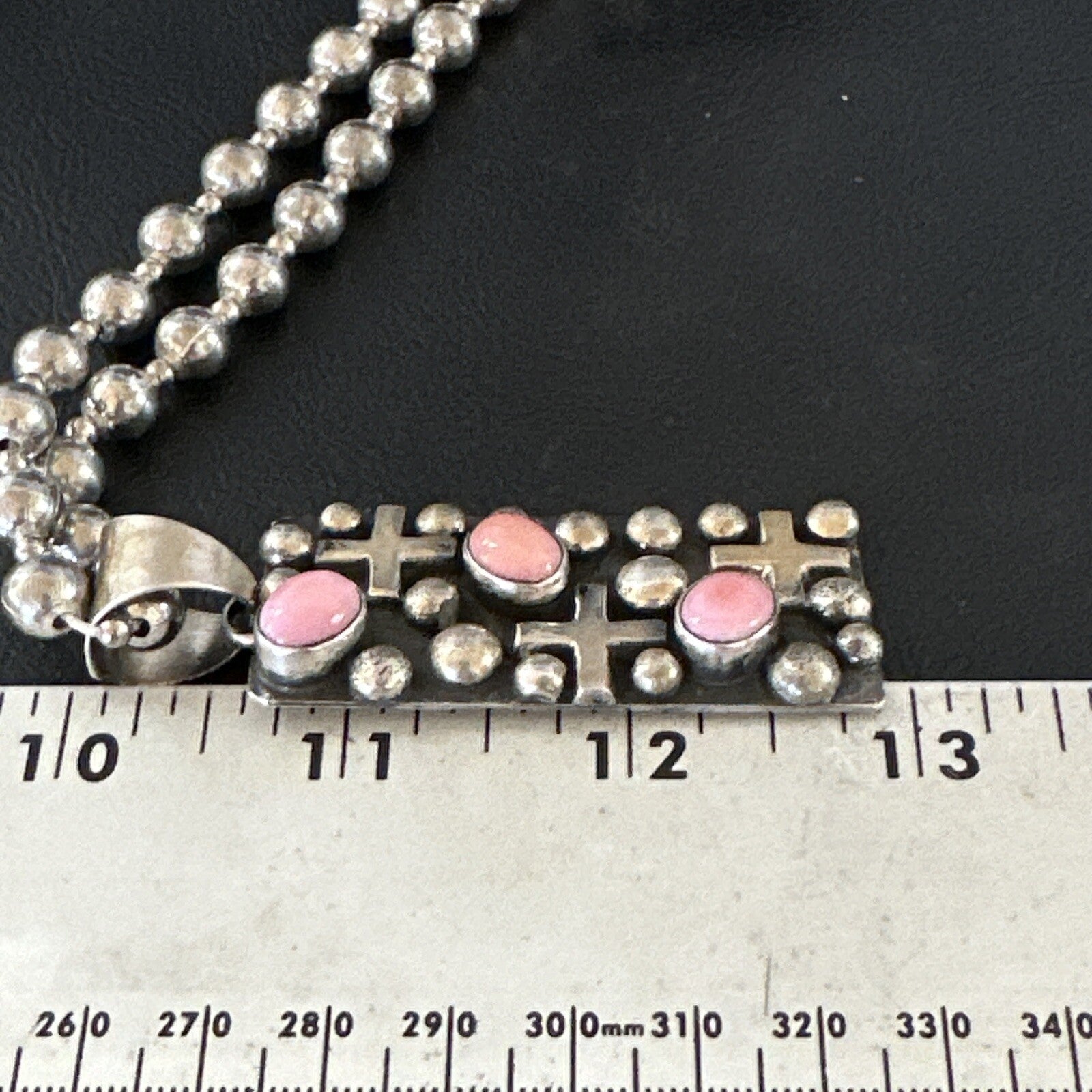 Navajo Pearls Pink Conch Necklace Pendant 19” Native American 15908