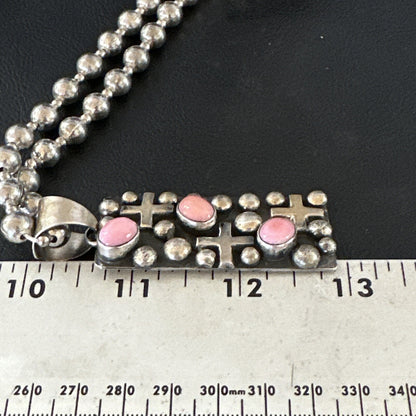 Navajo Pearls Pink Conch Necklace Pendant 19” Native American 15908