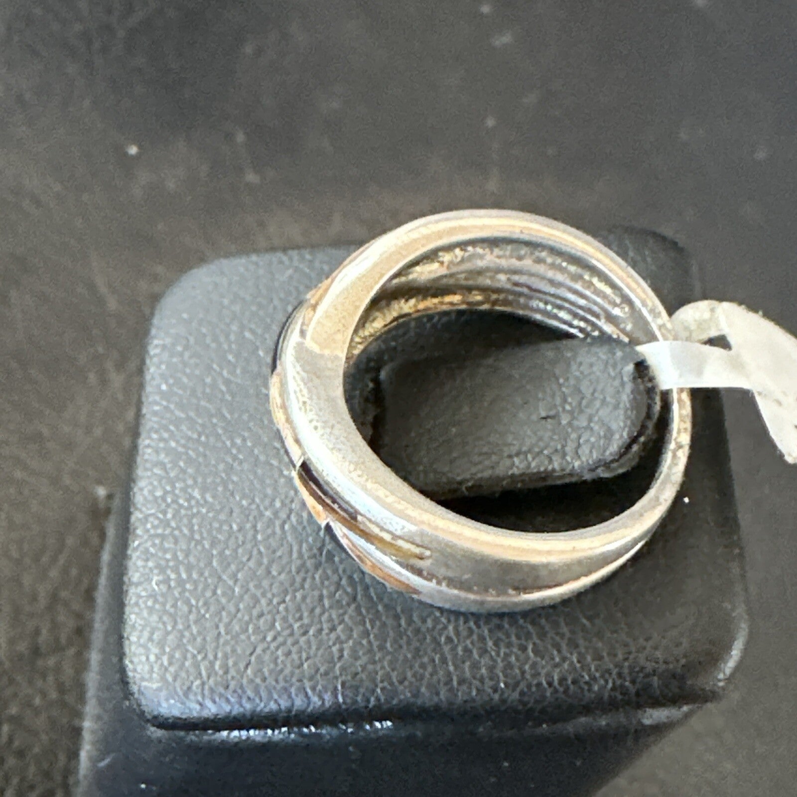 Navajo Black Onyx Tiger's Eye Inlay Sterling Ring Size 5.5 18702