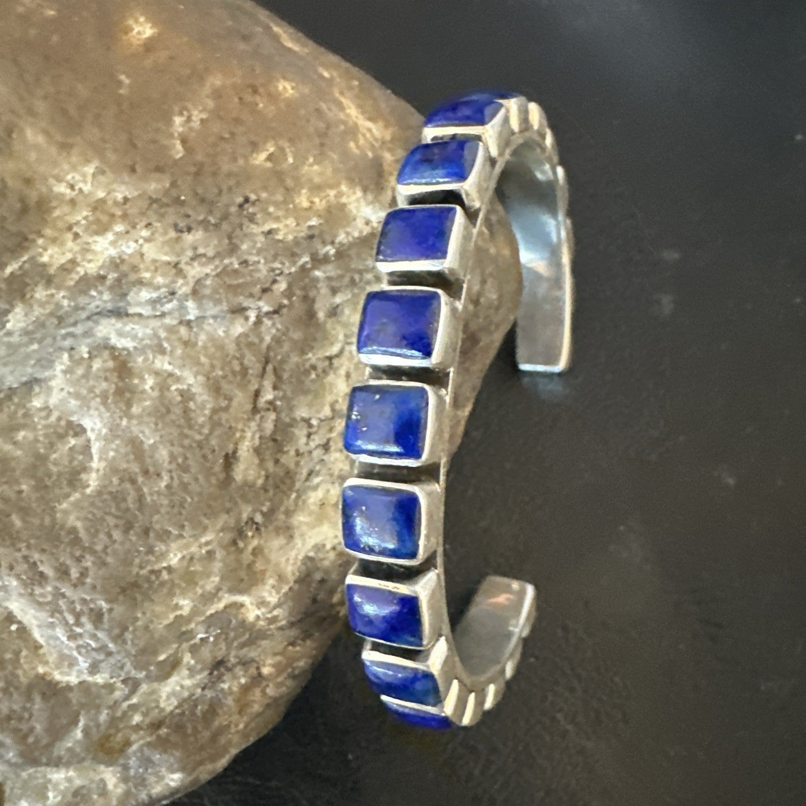 Men WoMens Blue Lapis Lazuli Navajo Sterling Silver Cuff Bracelet 19073