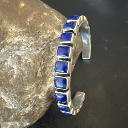 Men WoMens Blue Lapis Lazuli Navajo Sterling Silver Cuff Bracelet 19073