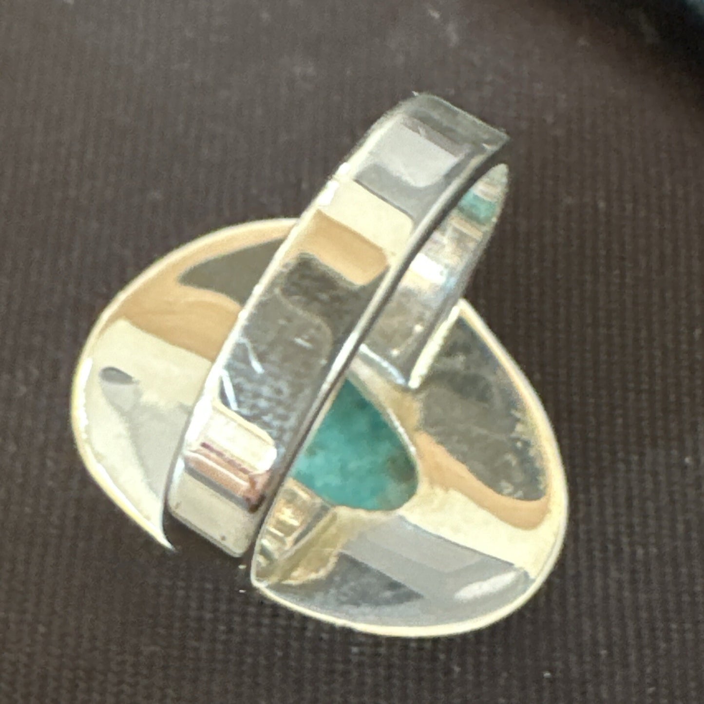 Southwestern Sterling Silver Blue Kingman Turquoise Ring Size 7 18504