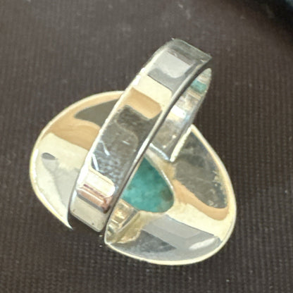 Southwestern Sterling Silver Blue Kingman Turquoise Ring Size 7 18504
