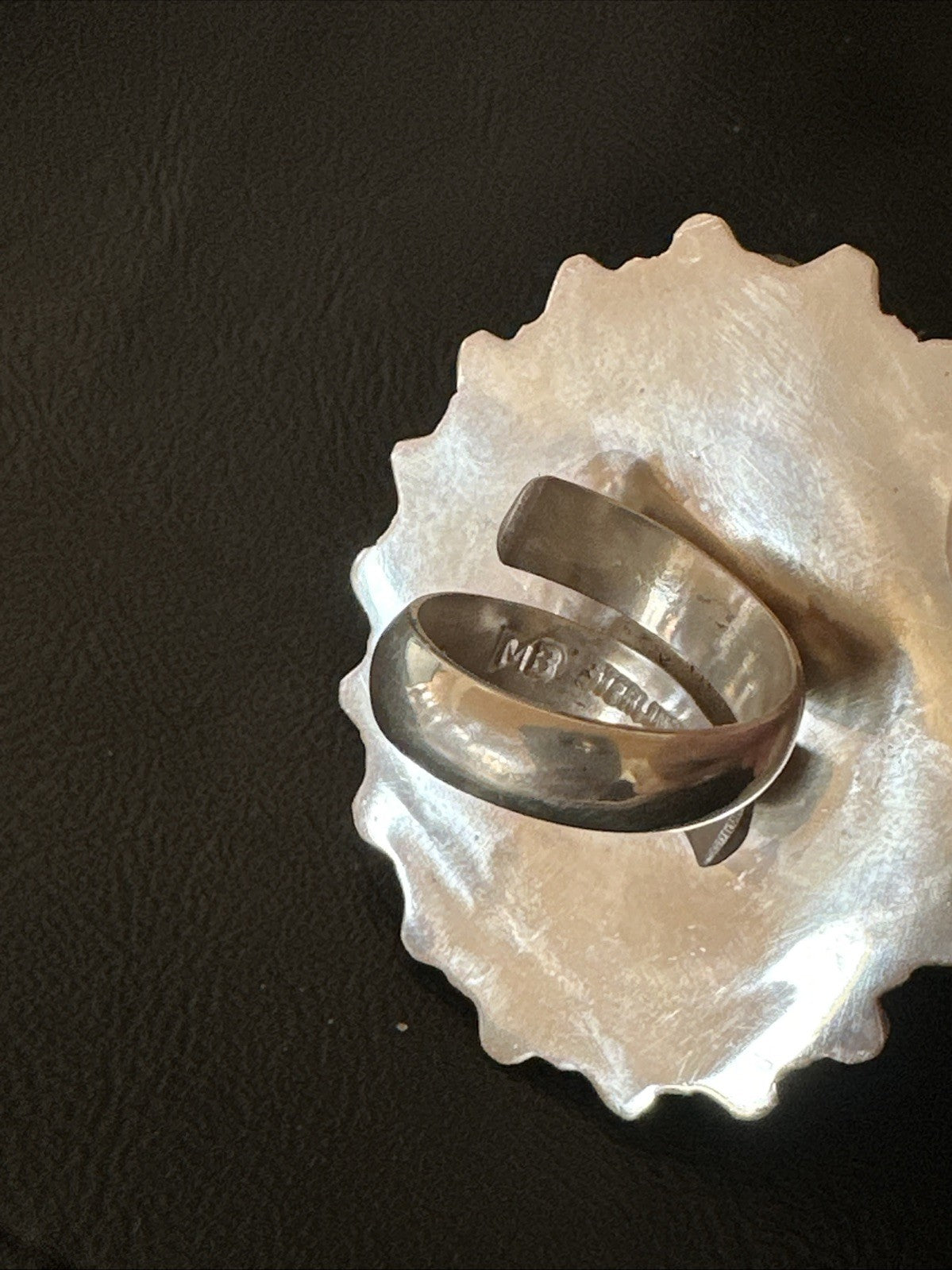 Womens Purple Spiny Oyster Navajo Sterling Silver Cluster Ring Size 9 19760