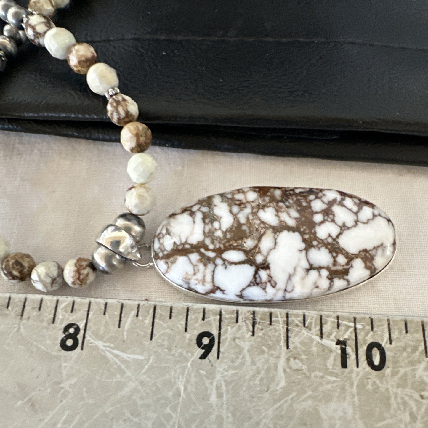 Mens Womens Wild Horse Turquoise Pendant Navajo Sterling Silver Necklace 19537