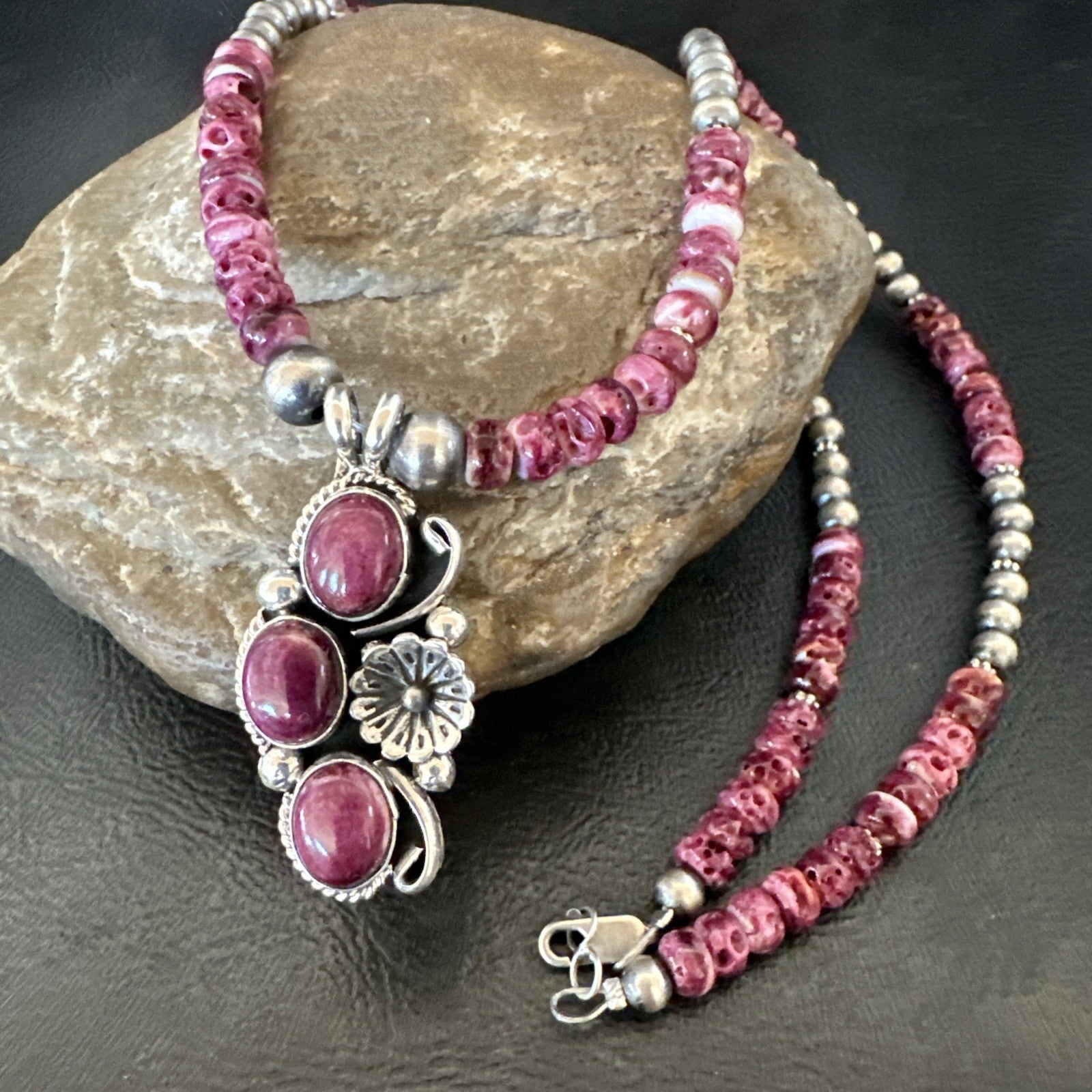 Sterling Purple Spiny Sugilite Pendant Navajo Silver Necklace 19608