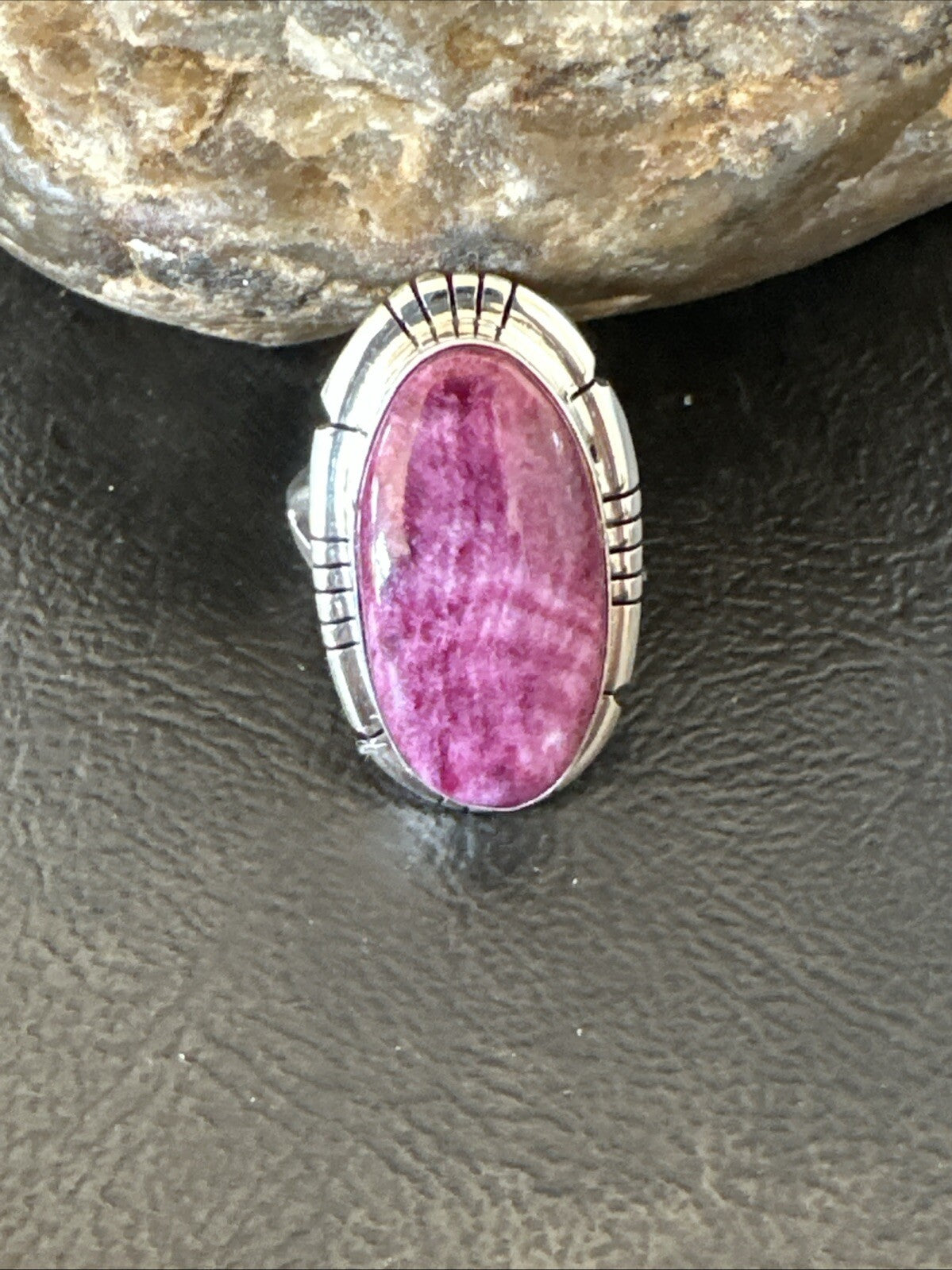 Womens Purple Spiny Oyster Navajo Sterling Silver Ring Size 6.5 18583