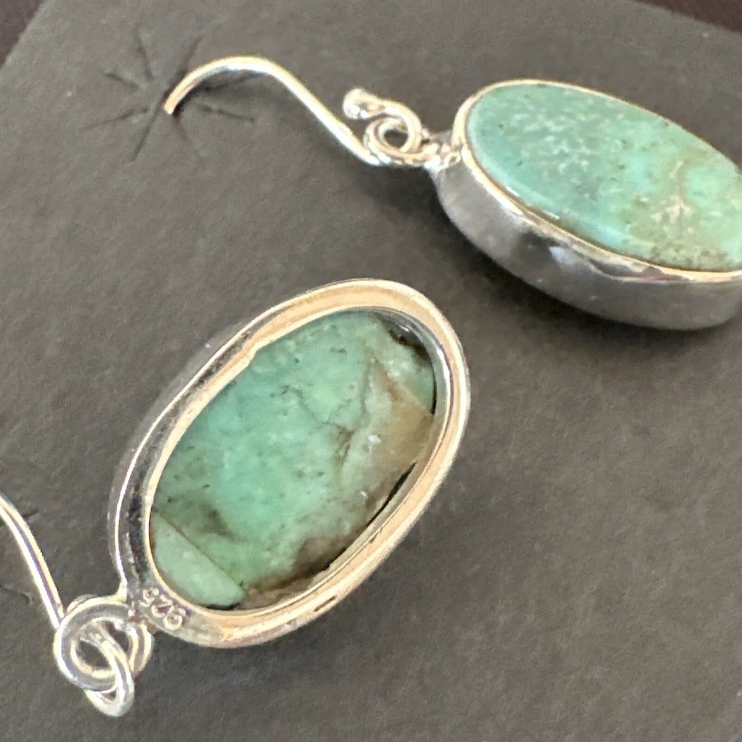 Gorgeous Blue Sterling Silver Denim Lapis Dangle Earrings 1” 15809
