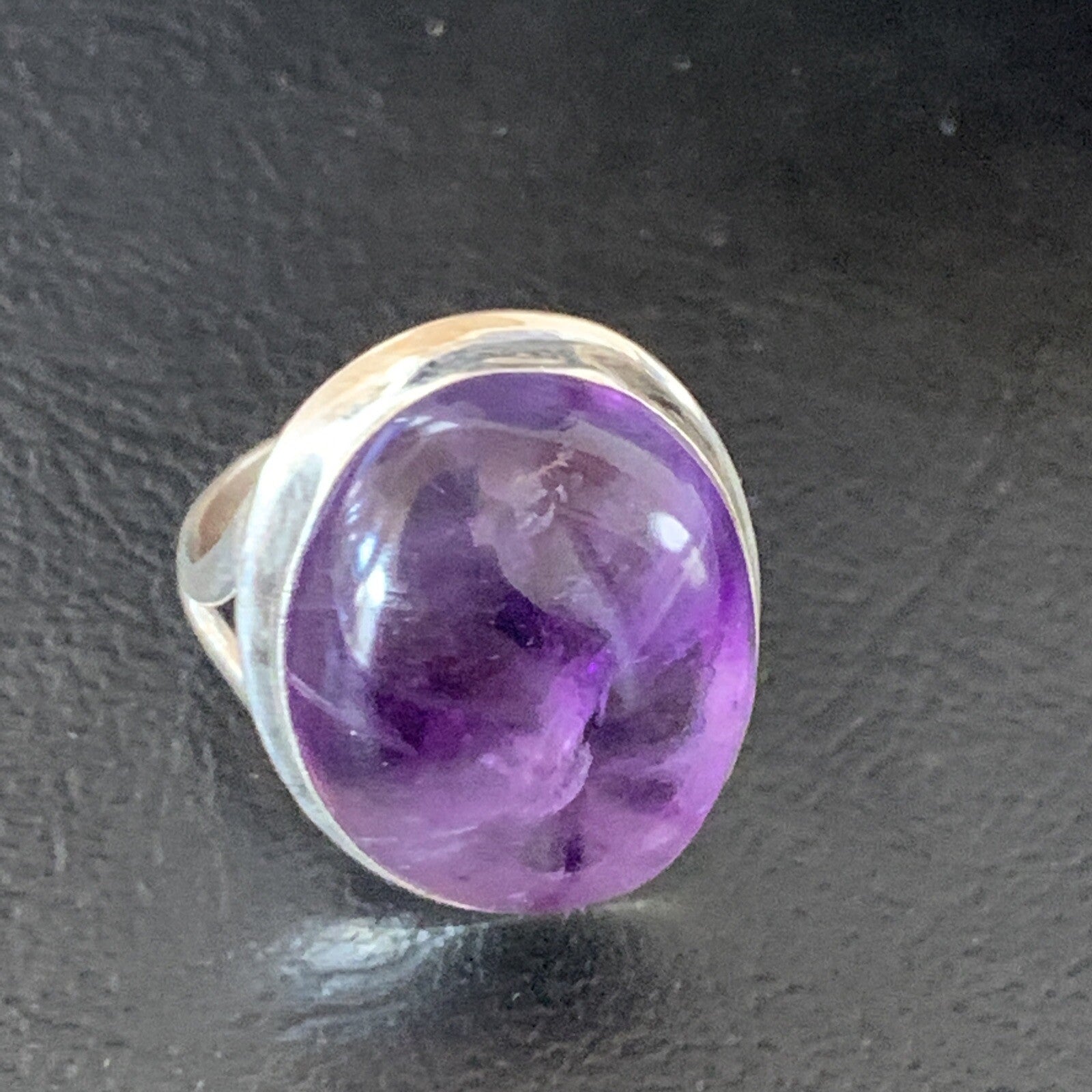 Purple Amethyst Southwestern Sterling Silver Ring Size 8.5 12941