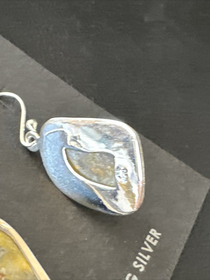 Womens Bumblebee Jasper Navajo Sterling Silver Earrings 15833