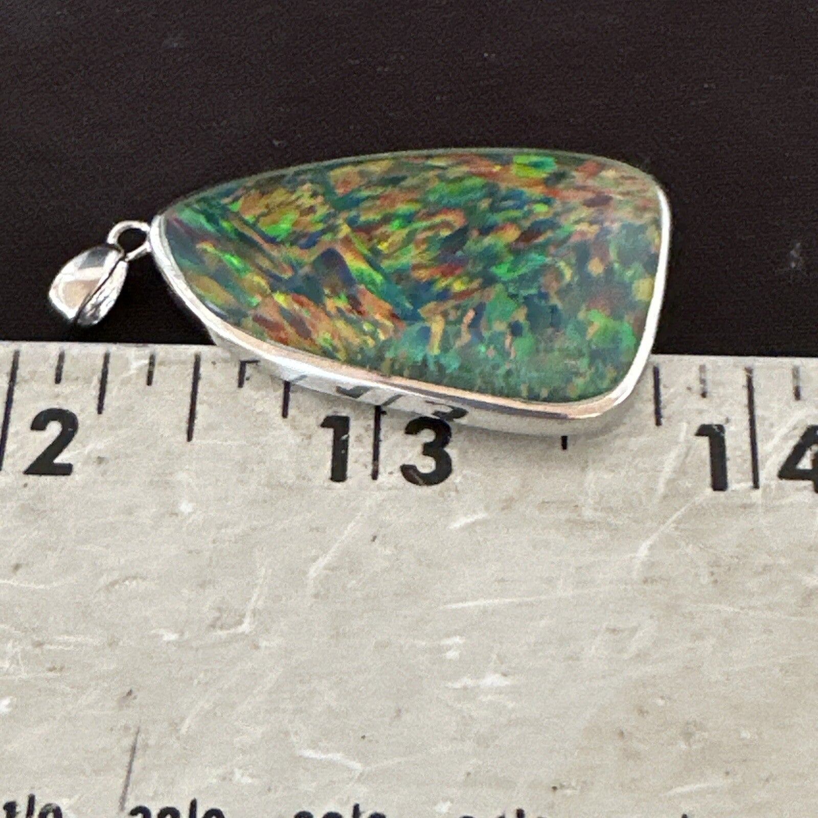 Mens Womens Multicolor Gilson Opal Navajo Sterling Silver Inlay Pendant 18611