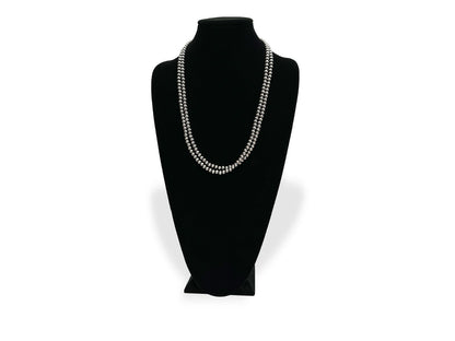 Native American 7mm Sterling Silver Navajo Pearls 48" Single Strand Necklace