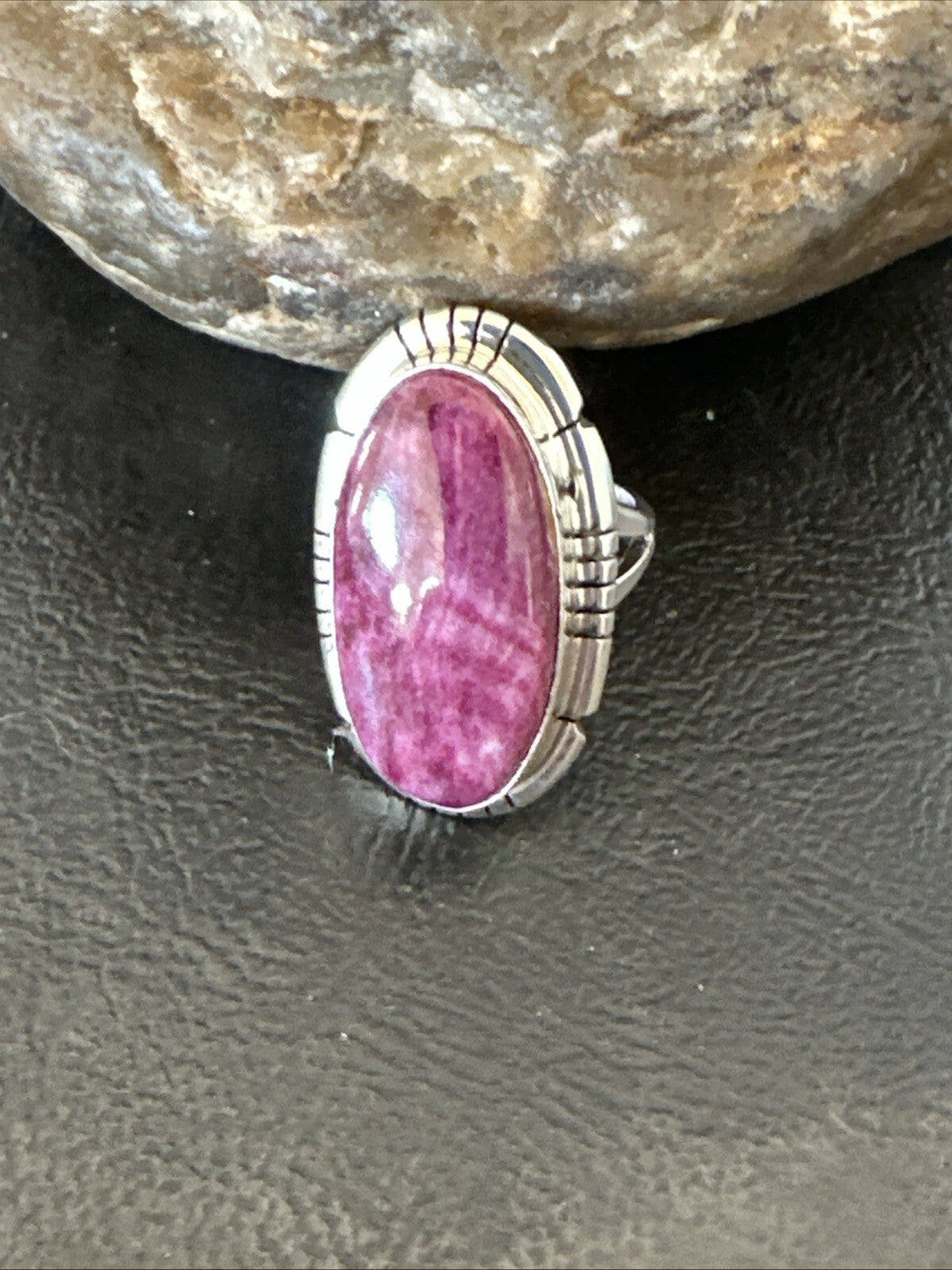 Womens Purple Spiny Oyster Navajo Sterling Silver Ring Size 6.5 18583