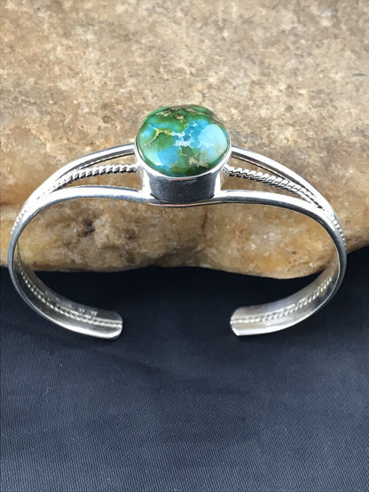 Native American Indian Turquoise Navajo Sterling Silver Bracelet 4549