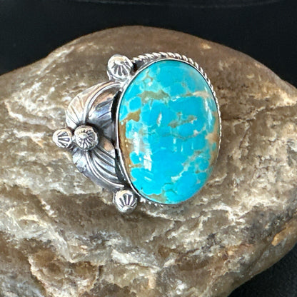 Navajo Sterling Silver Blue Turquoise #8 Ring Sets Sz 8 18106