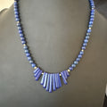 Men's Women's Blue Lapis Lazuli Stick Necklace 21" | Sterling Silver | Authentic Native American Handmade | 19755