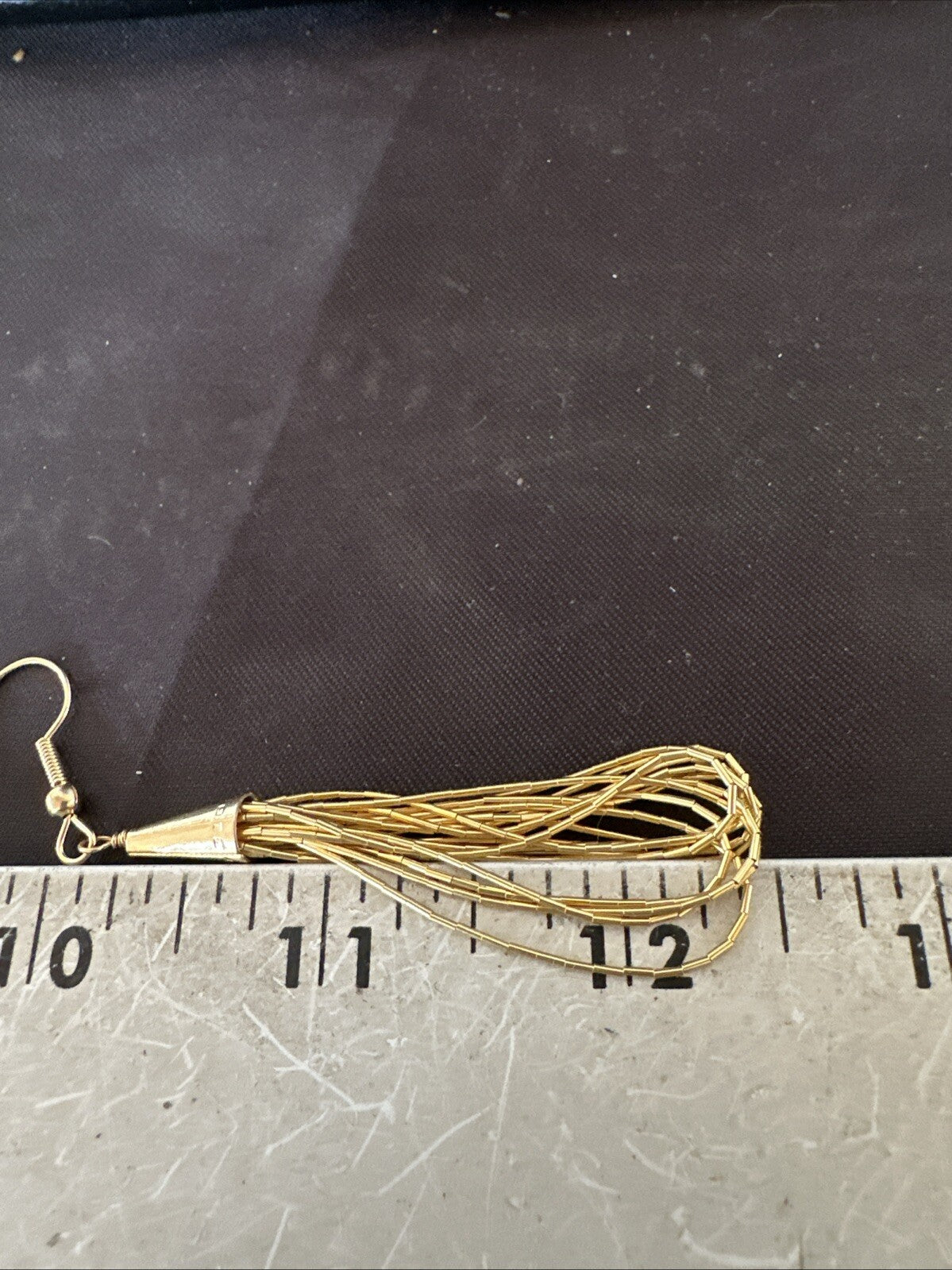 Liquid 10 Strand Sterling Silver Gold filled Heishi Dangle 2.5” Earrings 18644