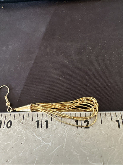Liquid 10 Strand Sterling Silver Gold filled Heishi Dangle 2.5” Earrings 18644