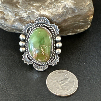 H Joe Womens Navajo Sterling Silver Green Turquoise Ring Size 6.5 19358