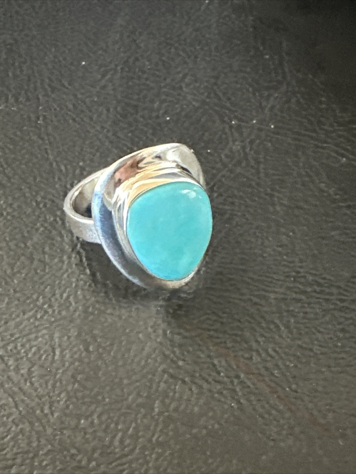 WoMens Sterling Silver Blue Kingman Turquoise Ring Size 7.5 17684