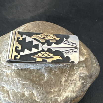 Money Clip Turtles Credit Card Holder Navajo Sterling Silver T&R Singer 17825