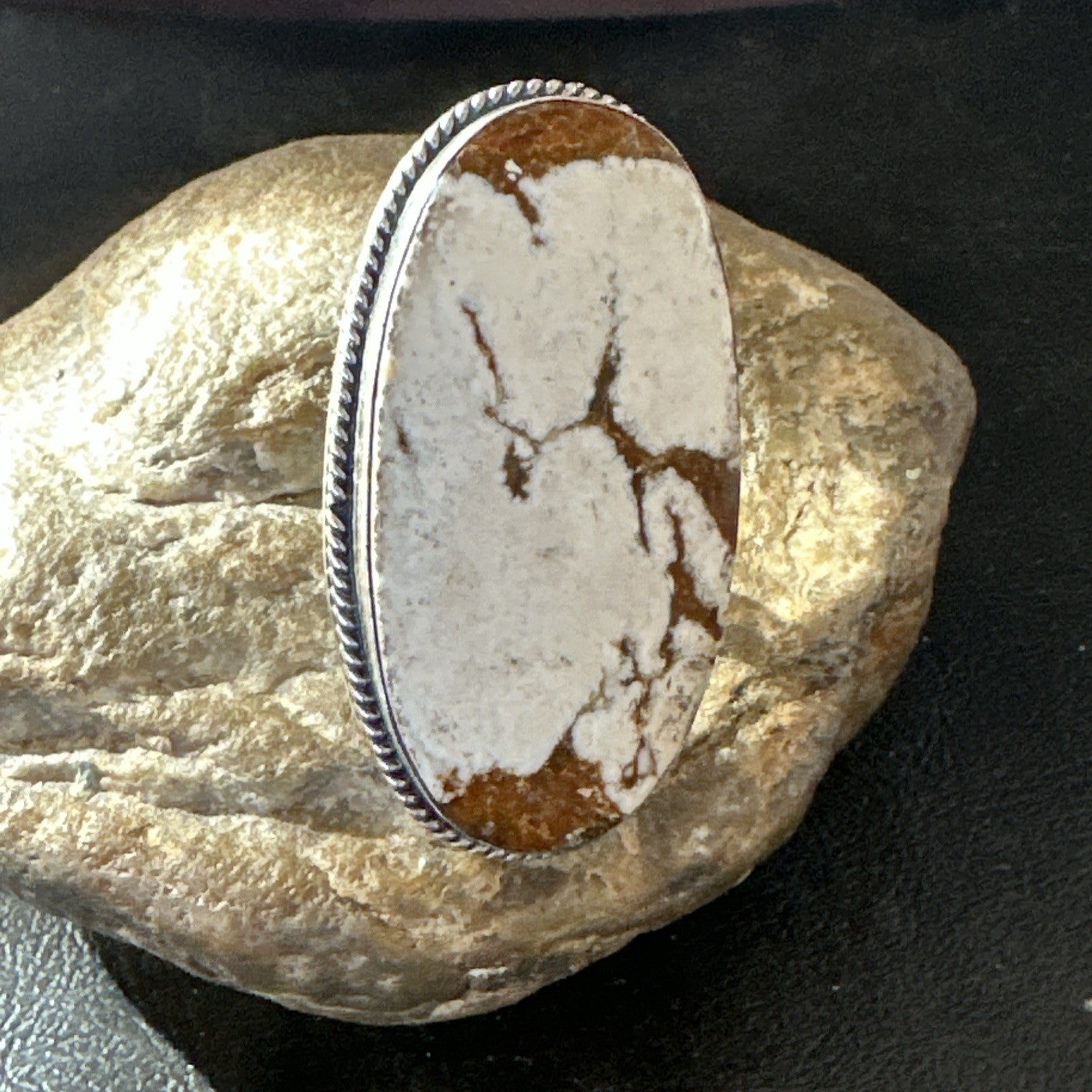 Native American Wild Horse Turquoise Navajo Sterling Silver Ring Size 9.5 19775