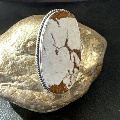 Native American Wild Horse Turquoise Navajo Sterling Silver Ring Size 9.5 19775