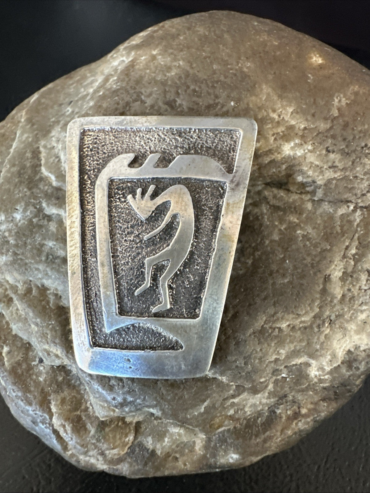 Old Pawn Kokopelli Native American Navajo Sterling Silver Pin 1.5" 19163