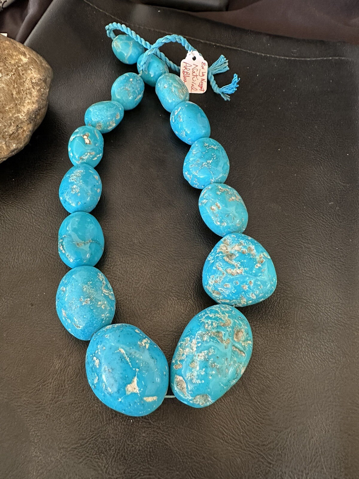 Collectors Authentic Blue Sleeping Beauty Graduated Turquoise Strand 20” 18446