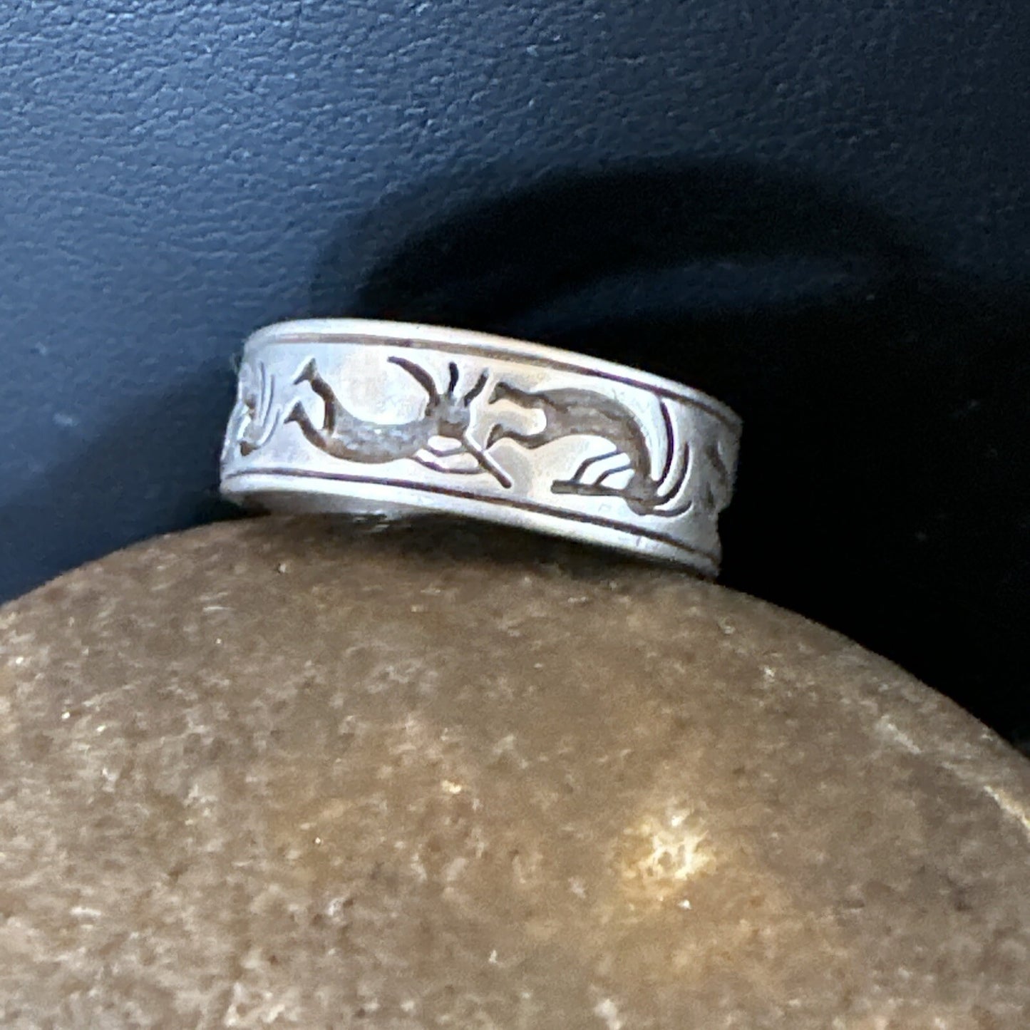 Kokopelli Wedding Band Navajo Sterling Silver Ring Size 9.5 17971