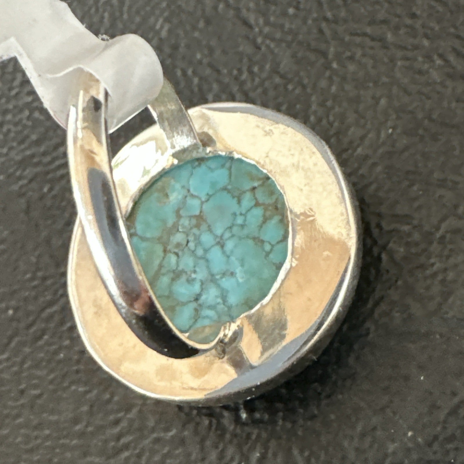 Blue Turquoise#8 Southwestern Sterling Silver Ring Size 8 19742