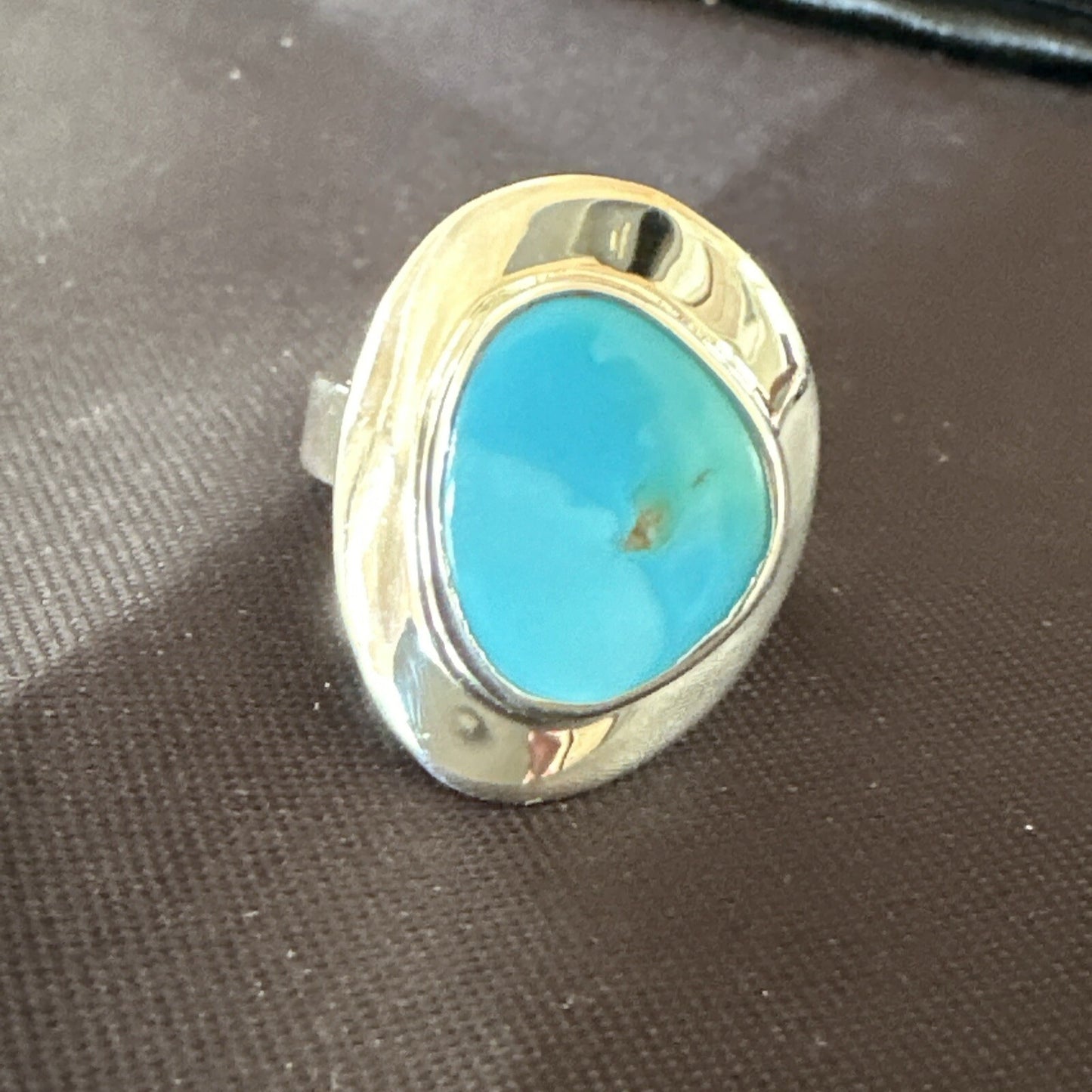 WoMens Sterling Silver Robin Egg Blue Kingman Turquoise Ring Size 5.5 17731