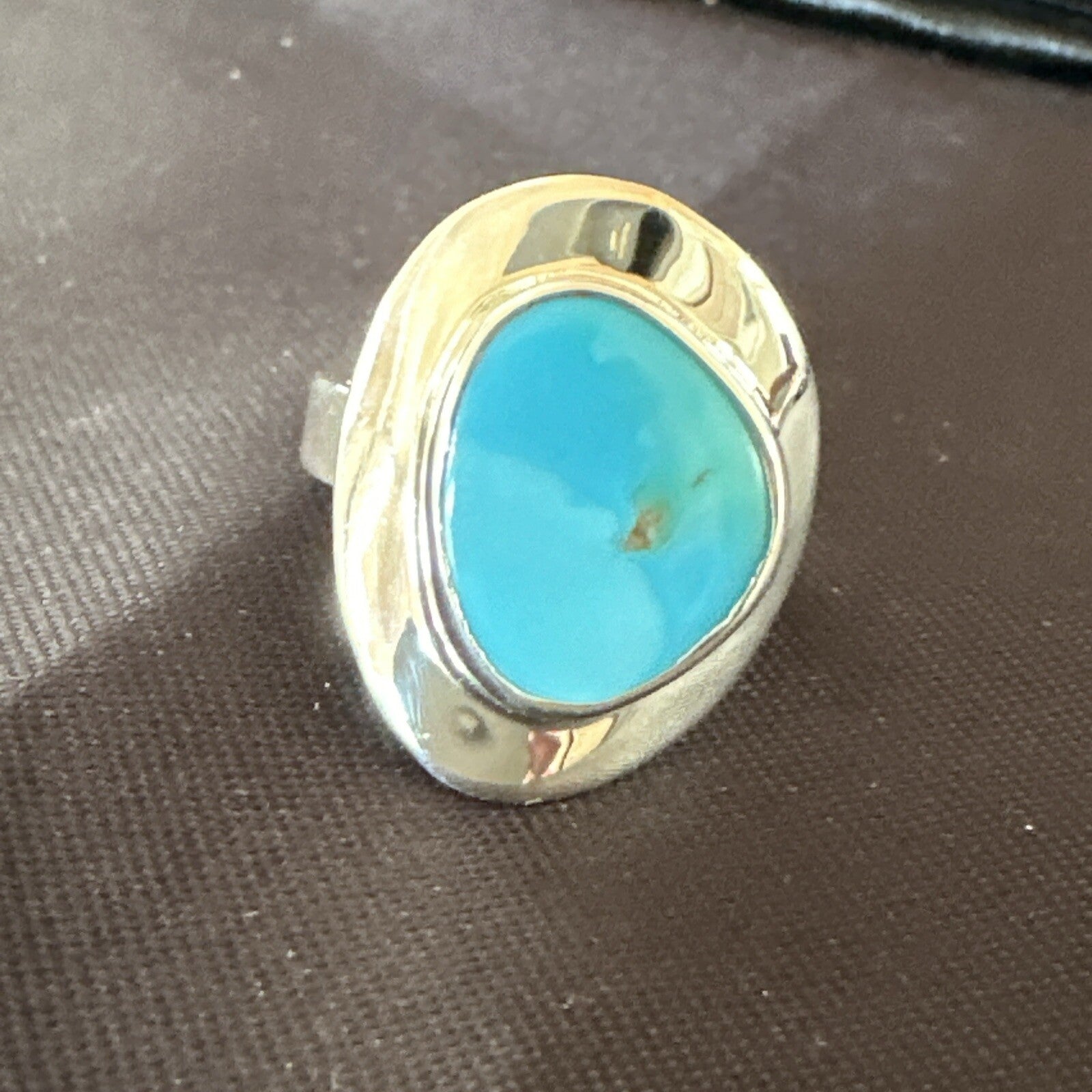 WoMens Sterling Silver Robin Egg Blue Kingman Turquoise Ring Size 5.5 17731