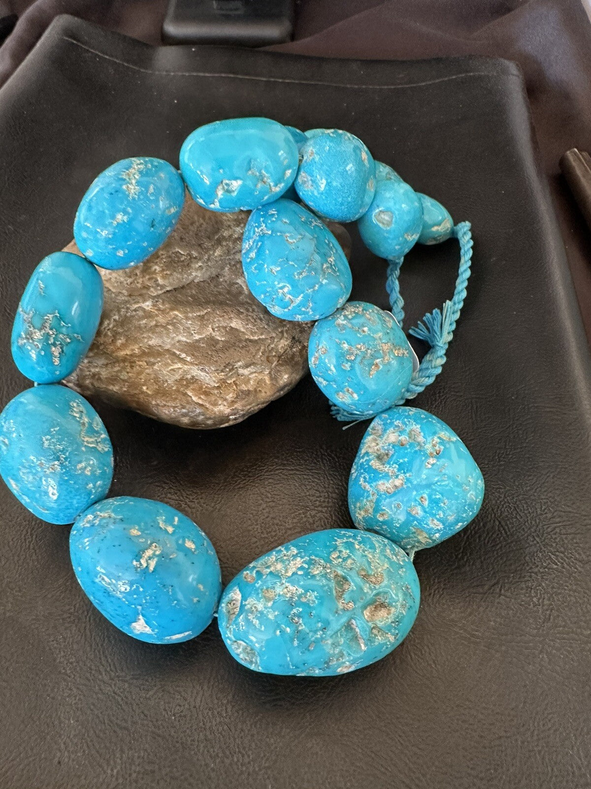 Collectors Authentic Blue Sleeping Beauty Graduated Turquoise Strand 20” 18446